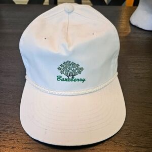 Aureus Golf Hat Baneberry White Green Lettering Tree Adjustable VGUC